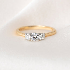 AILESBURY 0.50ct | Round 3-Stone Natural Diamond Engagement Ring in 18ct Gold