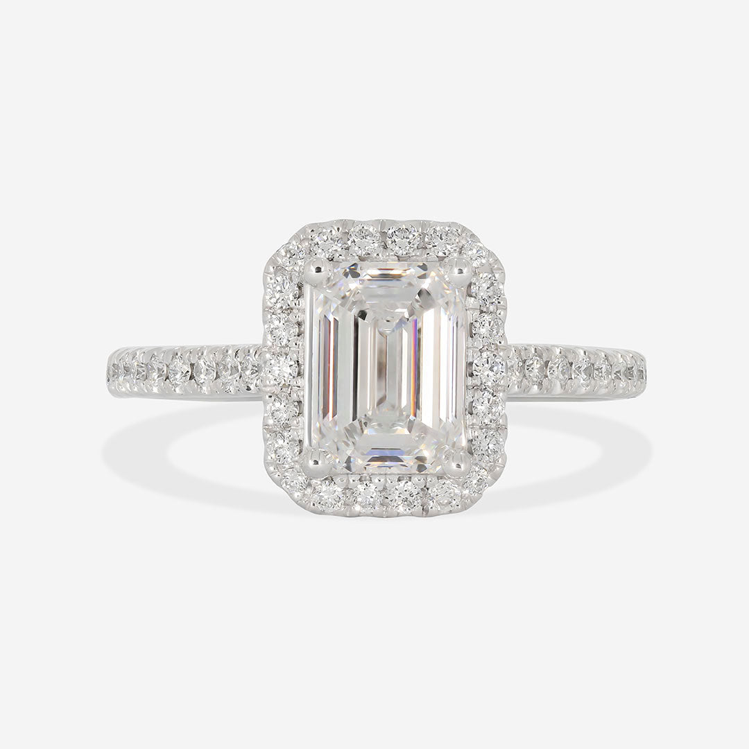 AISHLING | Emerald Cut Lab Diamond Set in Platinum - Rings