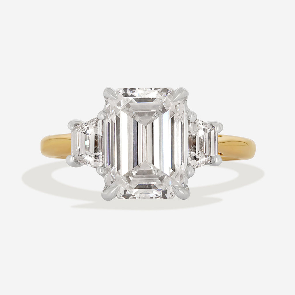 ASTRID 3.50ct | Emerald Cut Solitaire Lab Grown Diamond Engagement Ring in 18ct Gold