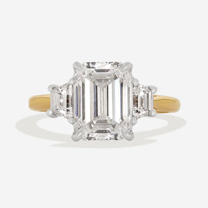 ASTRID 3.50ct | Emerald Cut Solitaire Lab Grown Diamond Engagement Ring in 18ct Gold