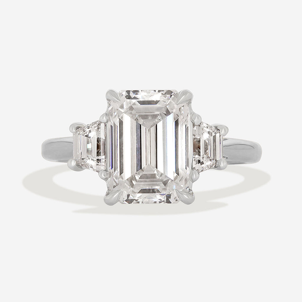 ASTRID 3.50ct | Emerald Cut Solitaire Lab Grown Diamond Engagement Ring in Platinum