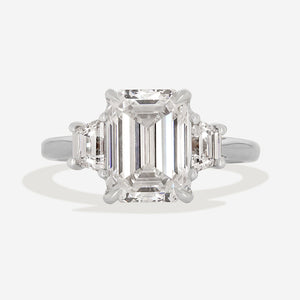 ASTRID 3.50ct | Emerald Cut Solitaire Lab Grown Diamond Engagement Ring in Platinum