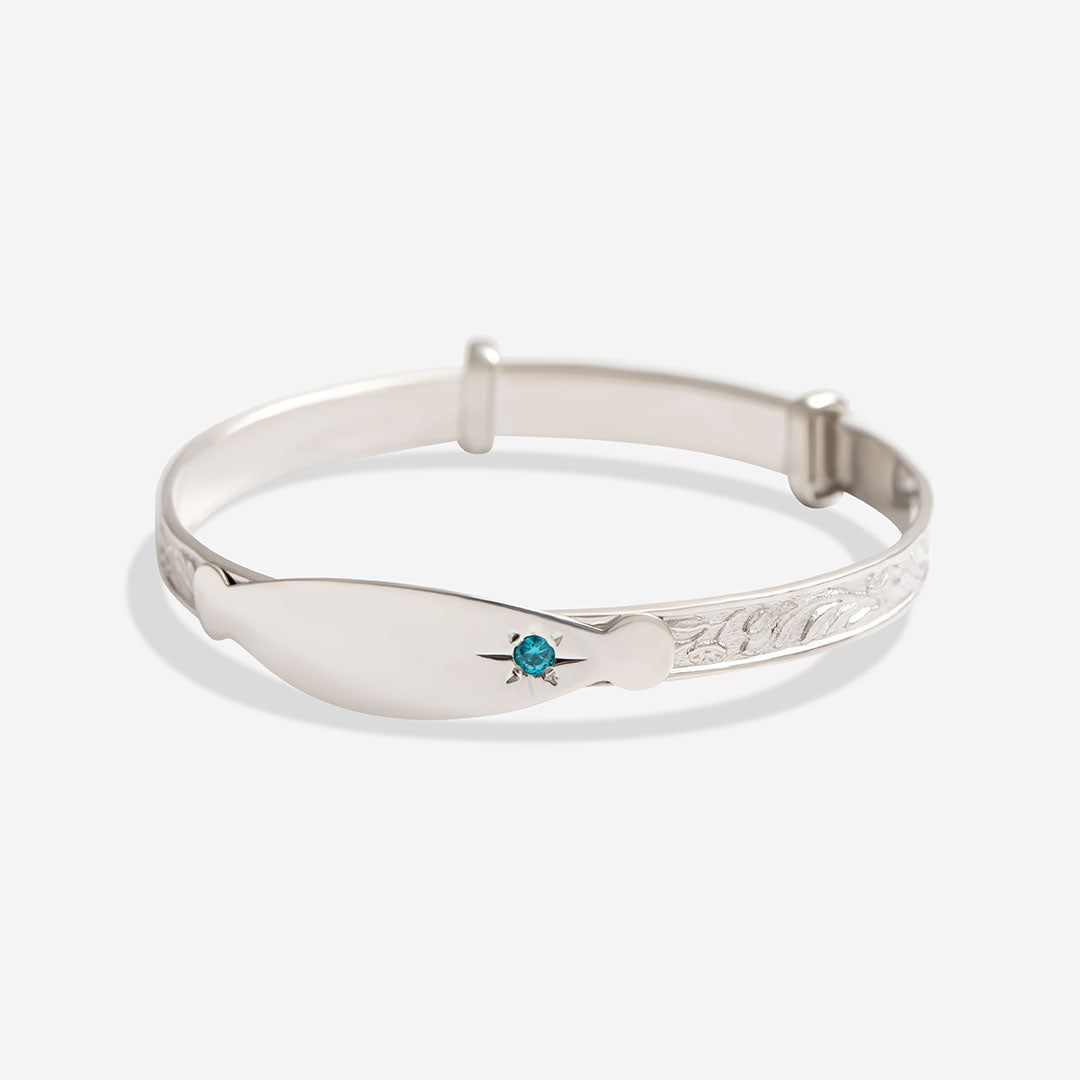 Baby Blue - Baby Bangle | Free Engraving - Bracelet