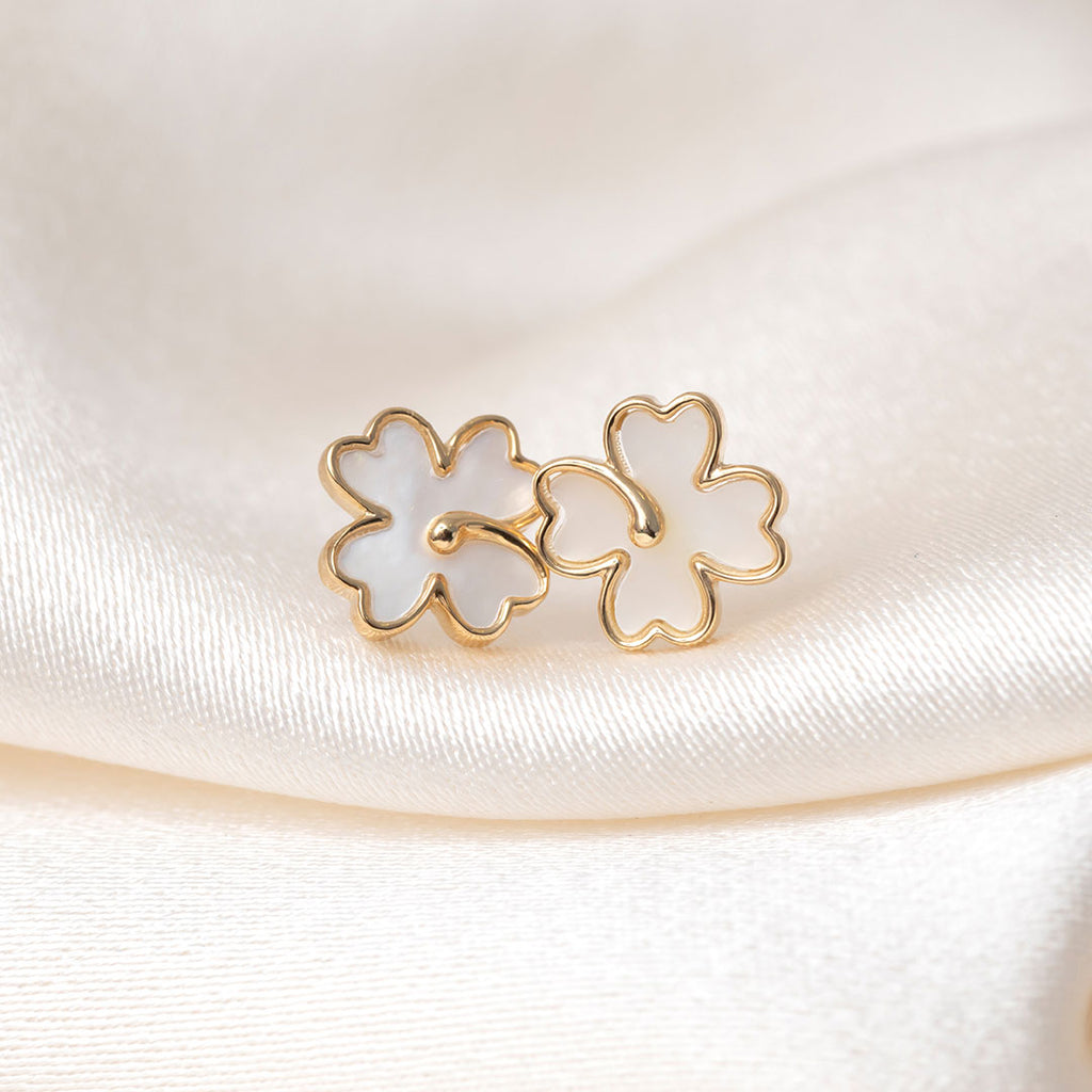 Clover Stud Earrings | 9ct Gold