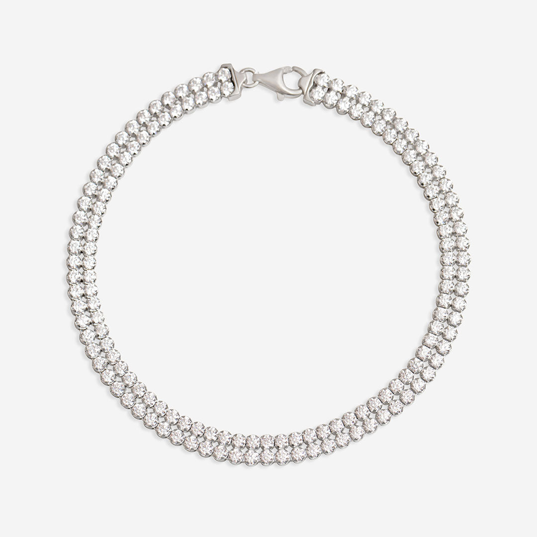 Double Sparkle Line Bracelet | Sterling Silver - Bracelet