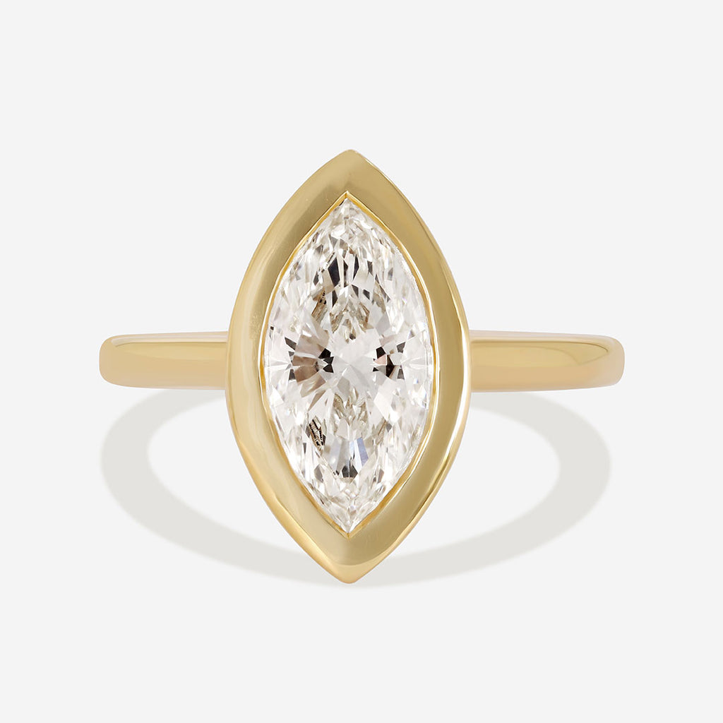 FARAH 2ct | Marquise Bezel Set Lab Grown Diamond Engagement Ring in 18ct Gold