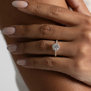 GEORGIA 1.35ct | Round Halo Lab Grown Diamond Engagement Ring in 18ct Gold