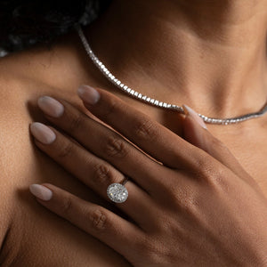 JULIETTE 2ct | Oval Halo Lab Grown Diamond Engagement Ring in Platinum