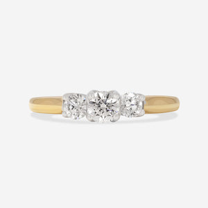 LEXI 0.50ct | Round 3-Stone Diamond Engagement Ring in 18ct Gold