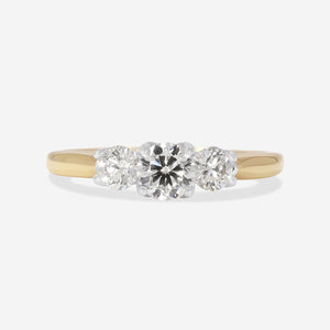 LEXI 0.75ct | Round 3-Stone Diamond Engagement Ring in 18ct Gold