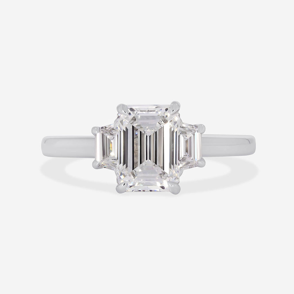 MAINE | Emerald Solitaire Lab Diamond Set in Platinum 1.90ct