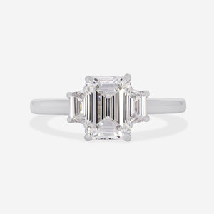 MAINE 1.90ct | Emerald Cut Solitaire Lab Grown Diamond Engagement Ring in Platinum