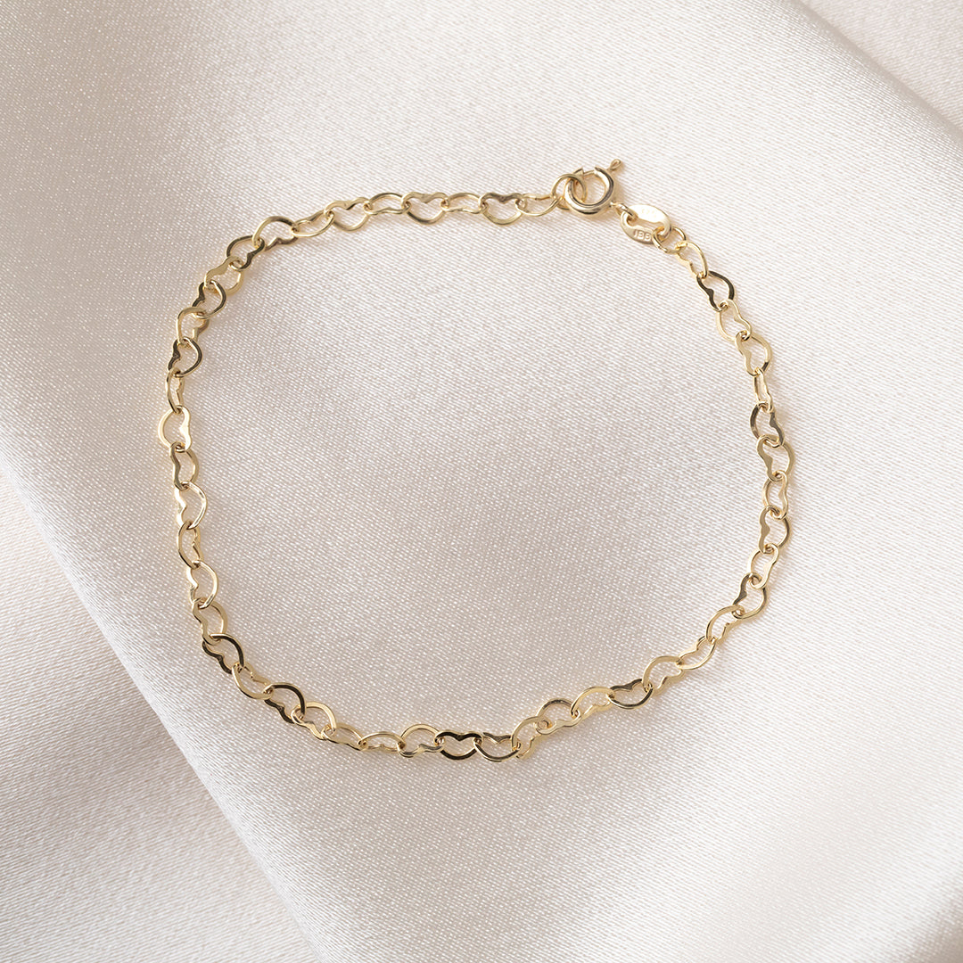 Mini Open Heart Bracelet | 9ct Gold - Bracelet