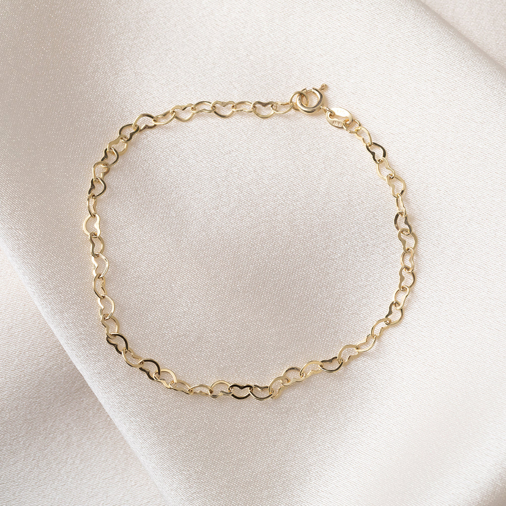Mini Open Heart Bracelet | 9ct Gold