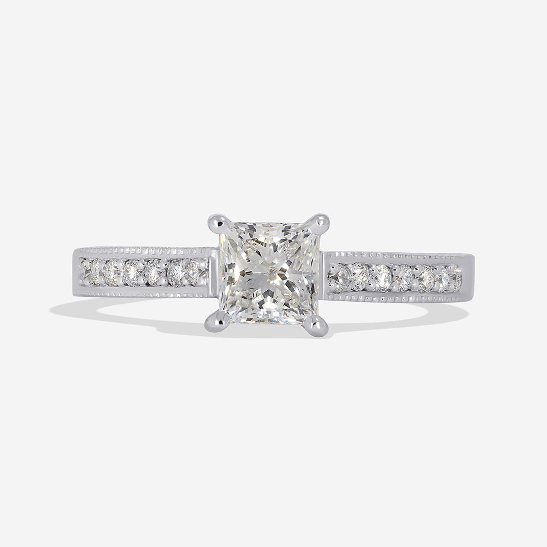 NINA | Princess Solitaire Diamond Set in 18ct White Gold