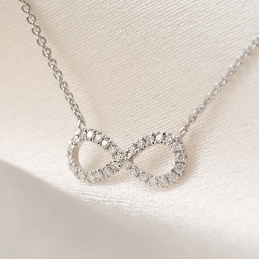 Niva Diamond Necklace | 9ct White Gold
