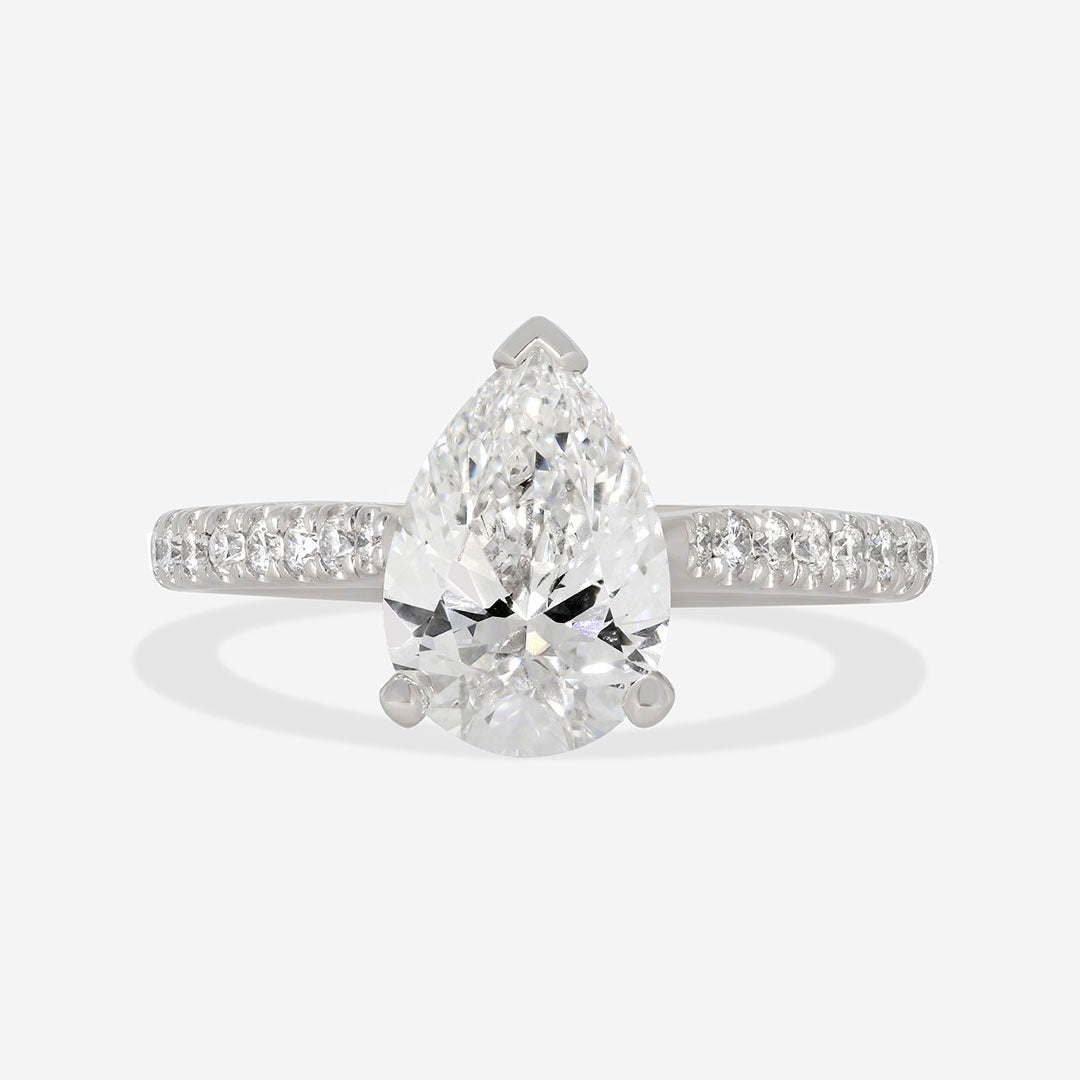 PAIGE | Pear Cut Lab Diamond Set in Platinum 2.00ct - Rings