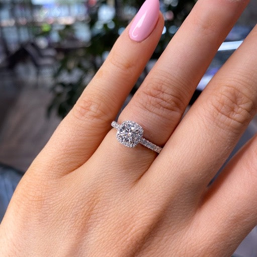 Engagement Ring on a womans finger