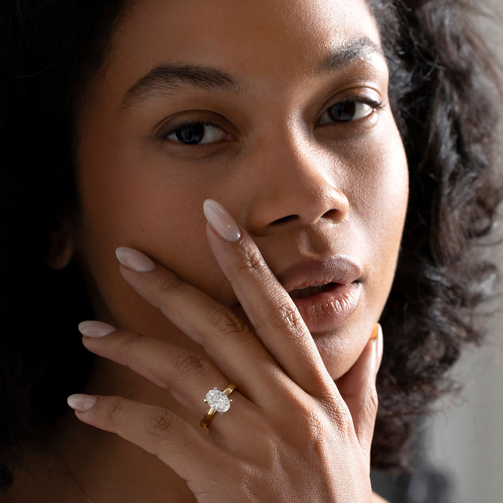 RIVIERA 2ct | Oval Solitaire Lab Grown Diamond Engagement Ring in 18ct Gold
