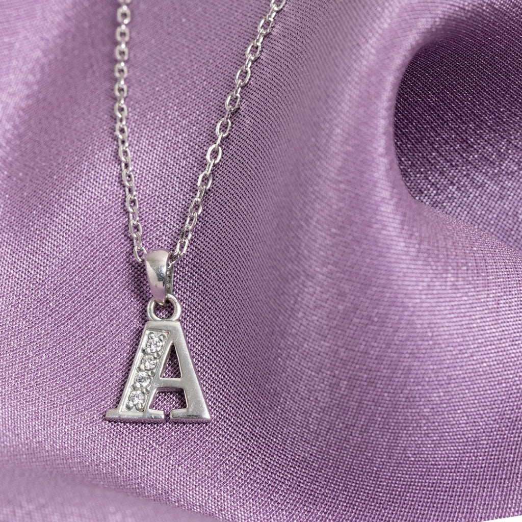 Sterling Silver Initial Necklace | ’A’ Necklace
