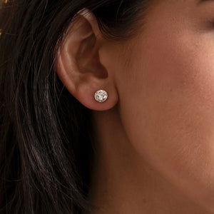 FREDA - 2ct | Round Lab Grown Diamond Earrings in 9ct Gold