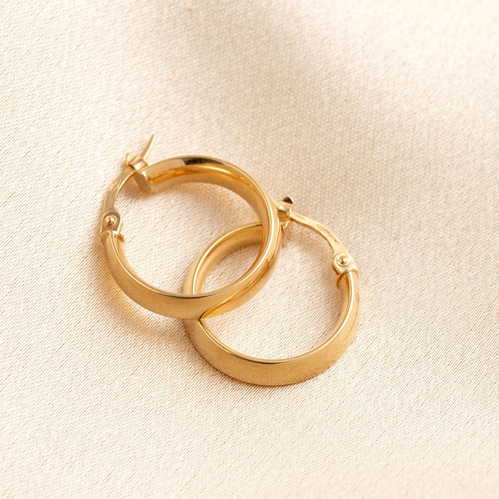 Abstract Hoop Earrings - 20mm | 9ct Gold