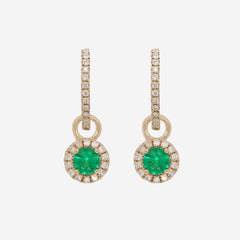 Achill Diamond & Emerald Earrings | 9ct Gold - Earrings