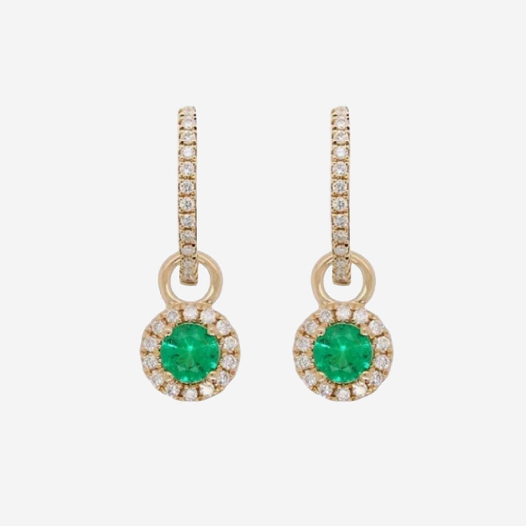 Achill Diamond & Emerald Earrings | 9ct Gold - Earrings