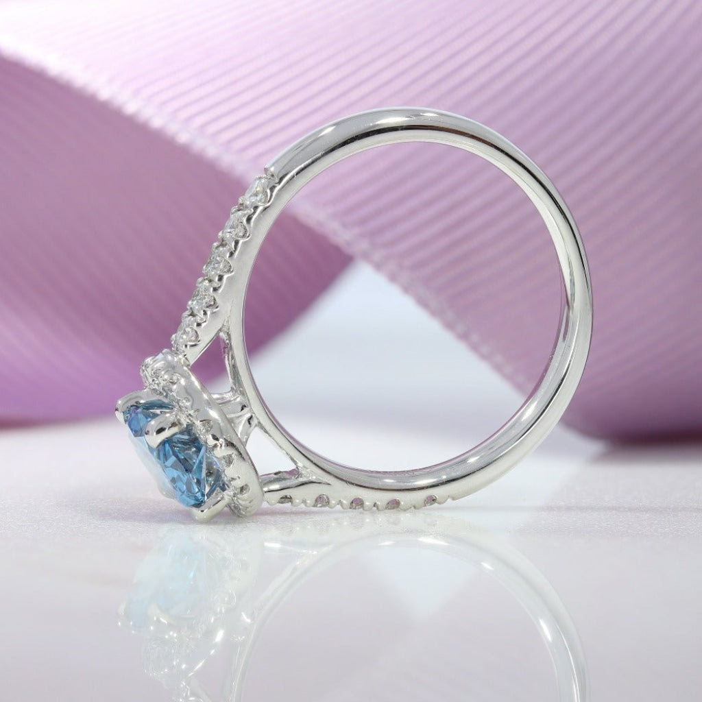 Admiral | Lab Grown Blue Diamond Engagement Ring side view