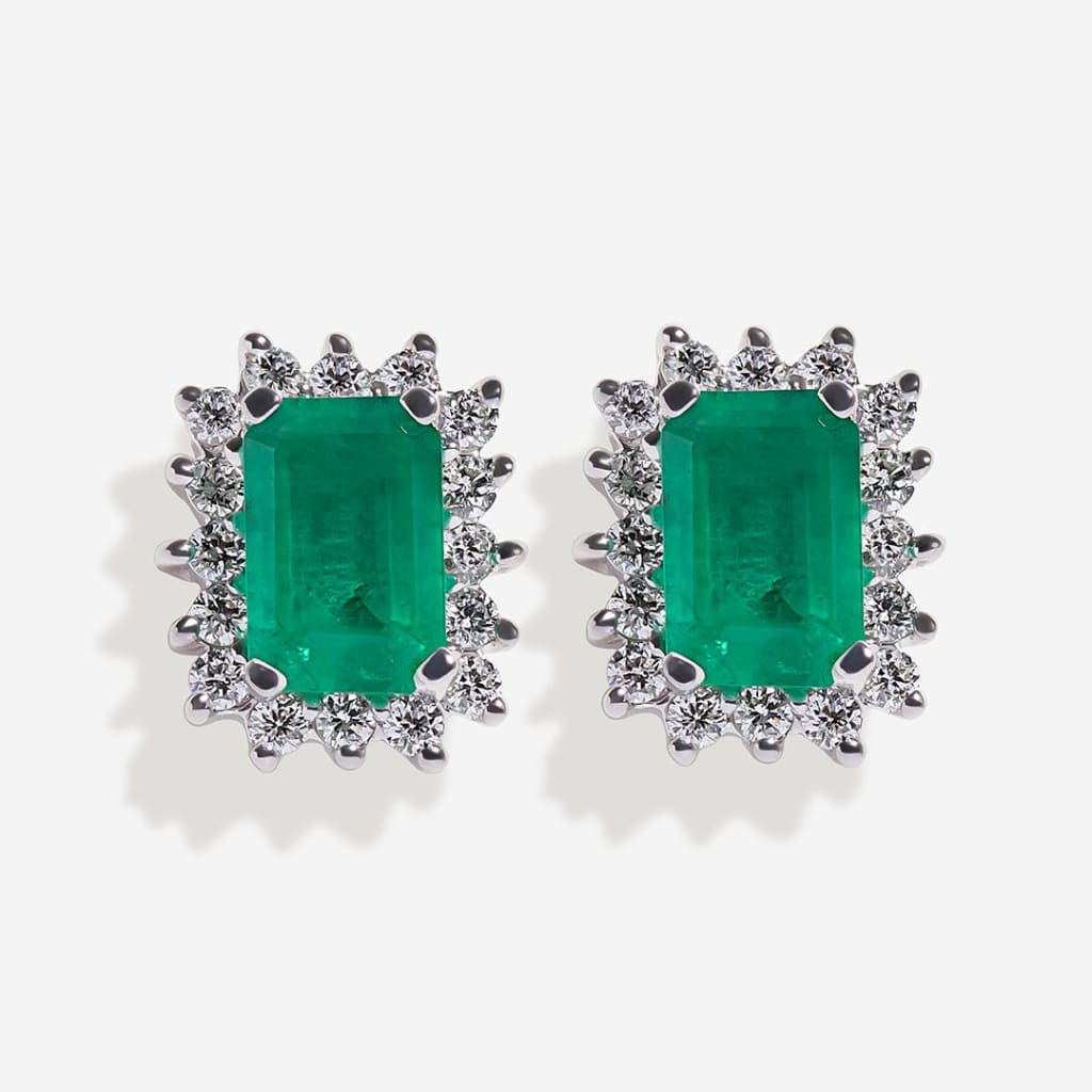 Adorn | Emerald & Diamond Earrings in 9ct Gold