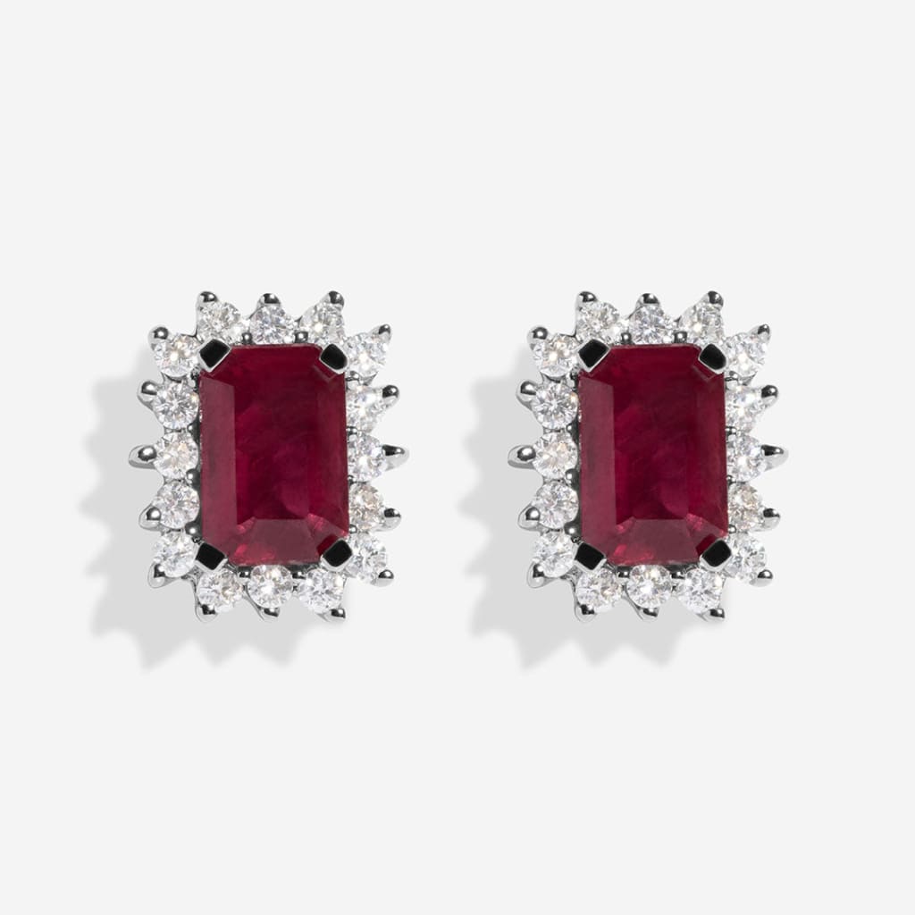 Adorn | Ruby & Diamond Earrings in 9ct Gold