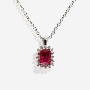 Adorn Ruby & Diamond Necklace | 9ct Gold