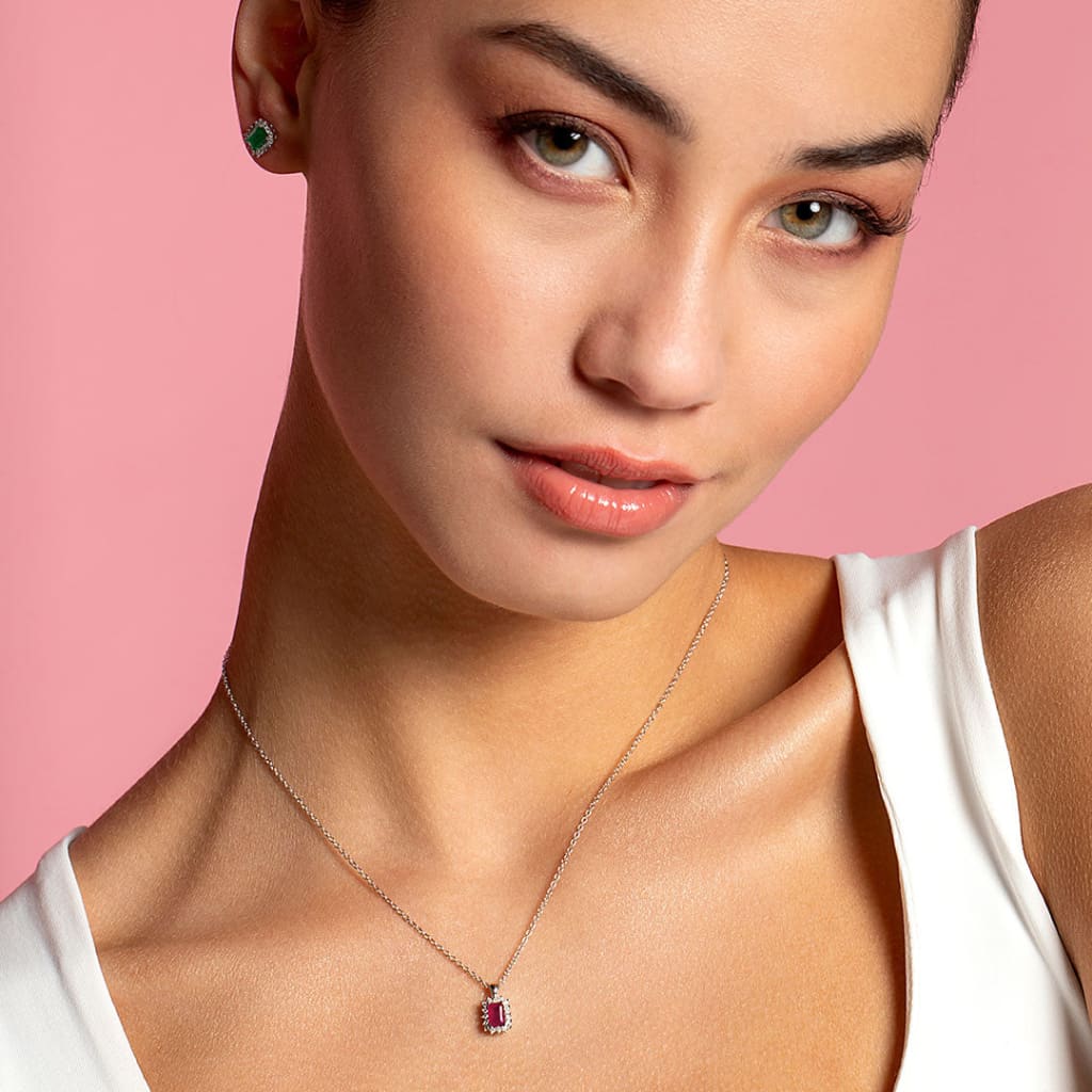 Adorn Ruby & Diamond Necklace | 9ct Gold - Necklace
