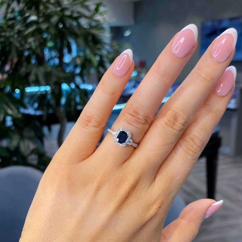 Aileen Platinum Engagement Ring Hand