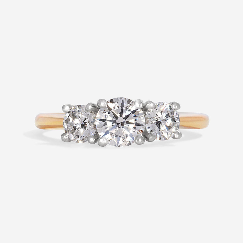 AILESBURY 1.00ct | Round 3-Stone Natural Diamond Engagement Ring in 18ct Gold