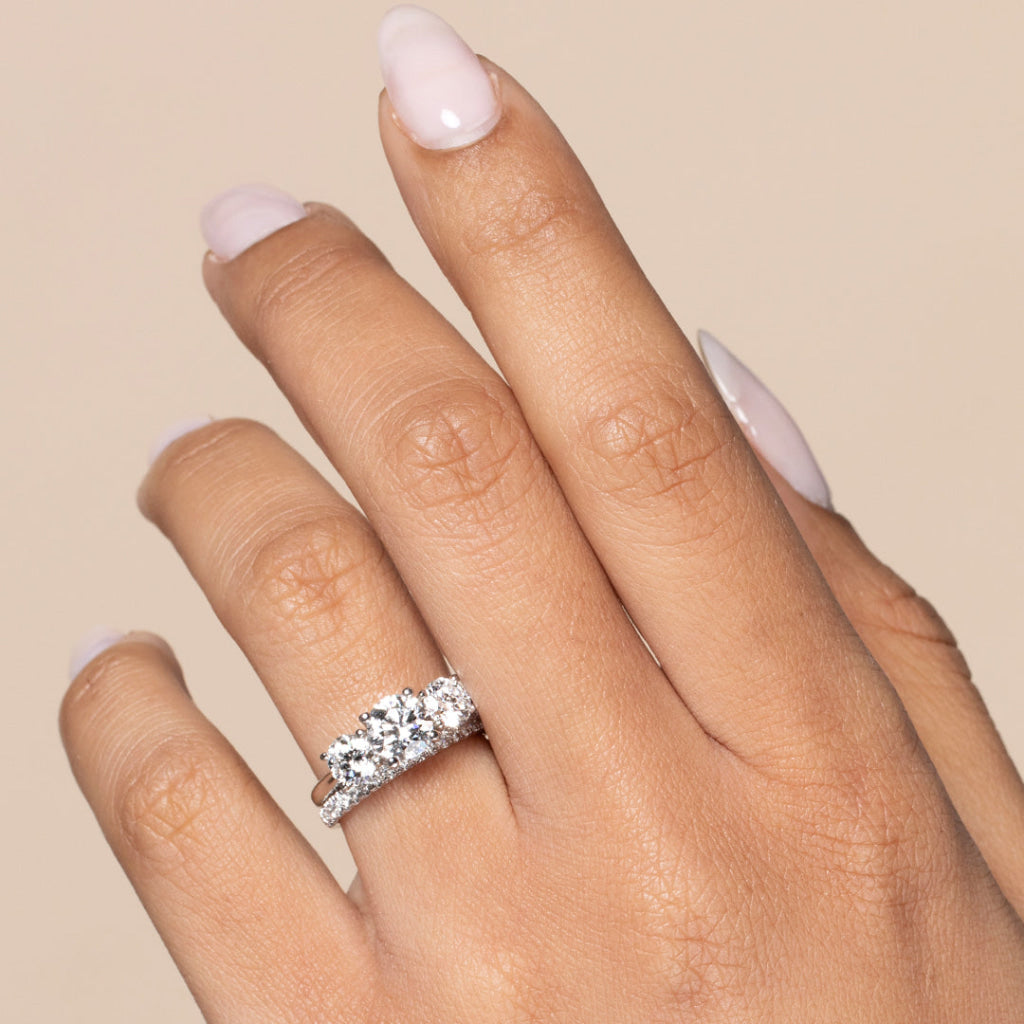 AILESBURY 1.50ct | Round 3-Stone Natural Diamond Engagement Ring in 18ct Gold