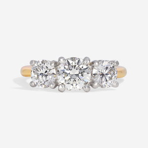 AILESBURY 1.80ct | Round 3-Stone Natural Diamond Engagement Ring in 18ct Gold
