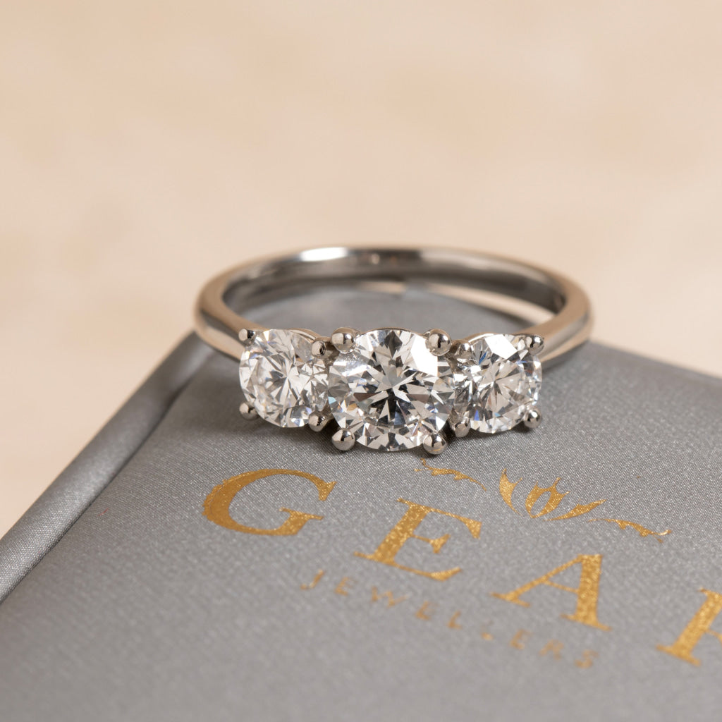 AILESBURY 2ct | Round 3-Stone Natural Diamond Engagement