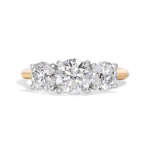 AILESBURY 2ct | Round 3-Stone Natural Diamond Engagement Ring in 18ct Gold