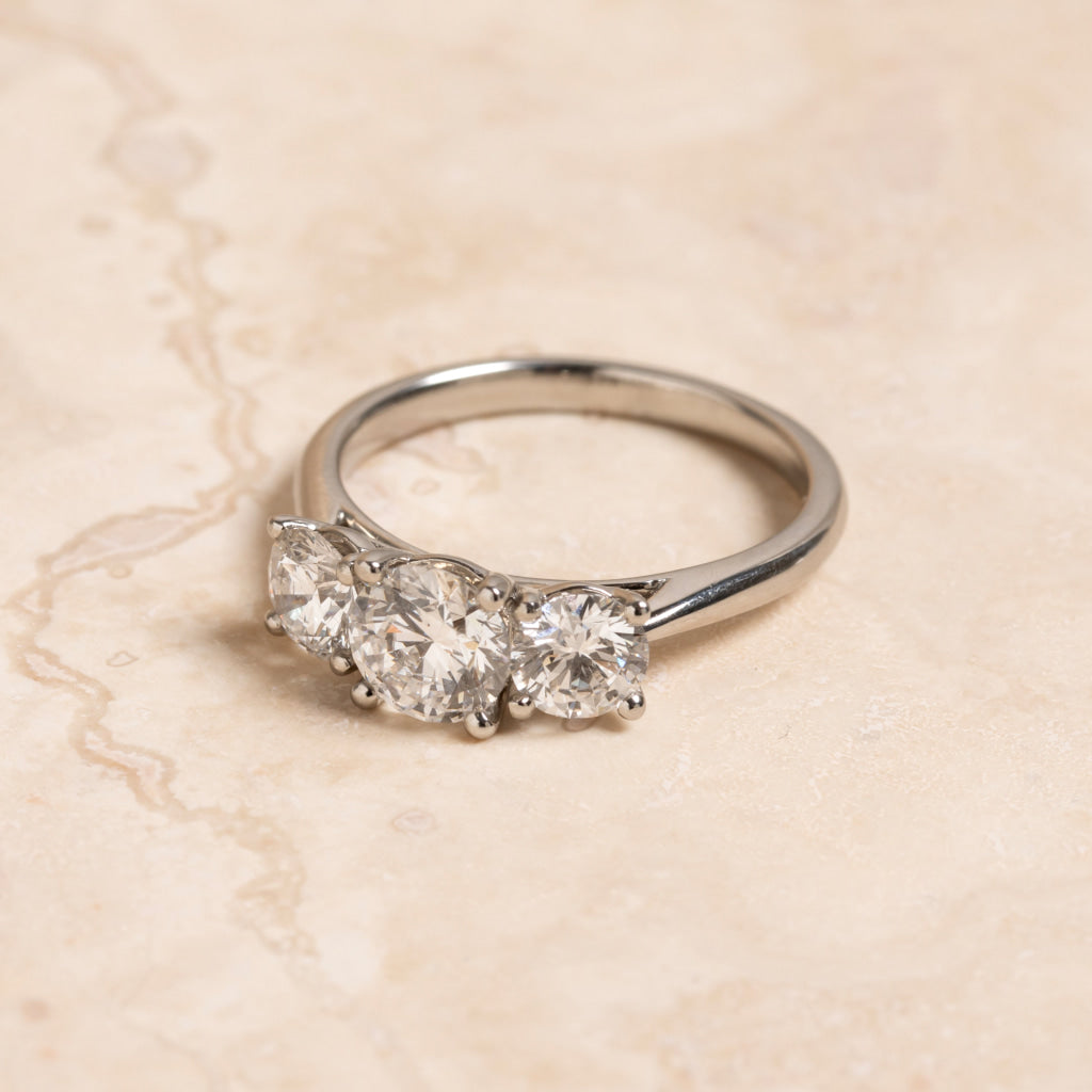 AILESBURY 2ct | Round 3-Stone Natural Diamond Engagement