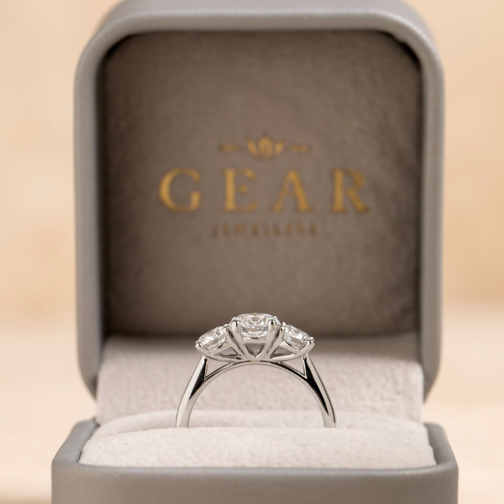 AILESBURY 2ct | Round 3-Stone Natural Diamond Engagement