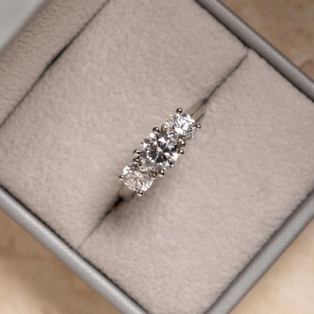 AILESBURY 2ct | Round 3-Stone Natural Diamond Engagement
