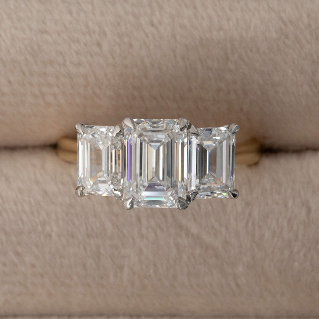 AIRA| Emerald Cut 3-Stone Lab Grown Diamond Engagement Ring