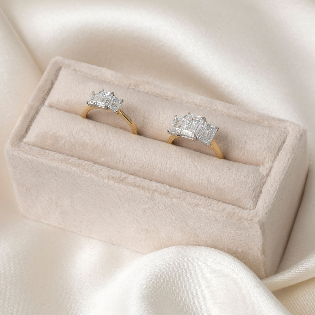 AIRA| Emerald Cut 3-Stone Lab Grown Diamond Engagement Ring