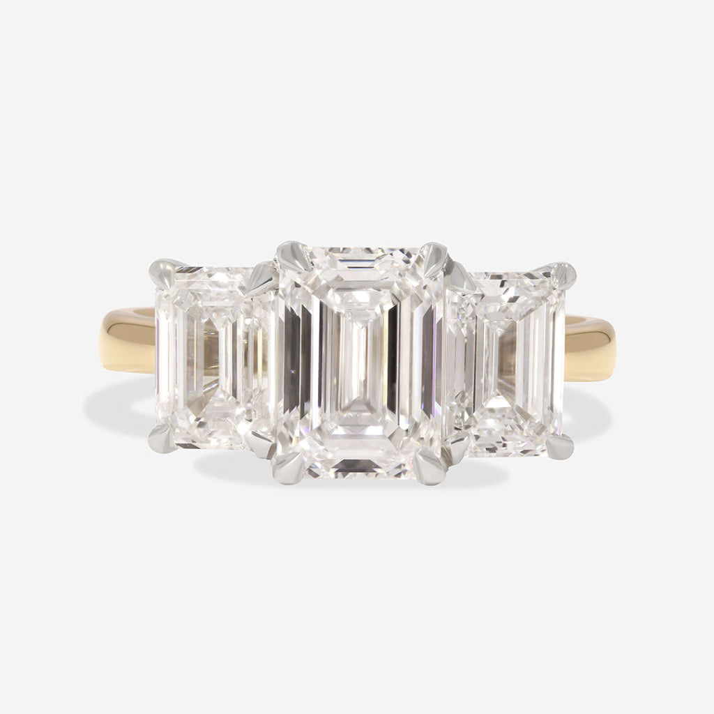 AIRA| Emerald Cut 3-Stone Lab Grown Diamond Engagement Ring