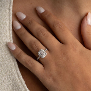AISHLING 1.6ct | Emerald Cut Lab Grown Diamond Engagement Ring in Platinum