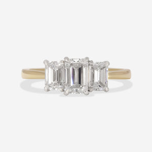 ALAIA 1.50ct | Emerald Cut 3-Stone Lab Grown Diamond Engagement Ring in 18ct Gold