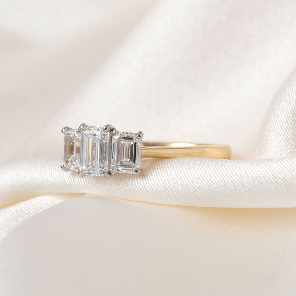 ALAIA | Emerald Cut 3-Stone Lab Grown Diamond Engagement