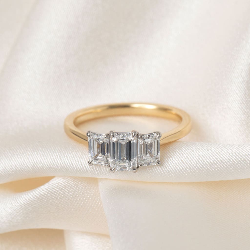 ALAIA | Emerald Cut 3-Stone Lab Grown Diamond Engagement