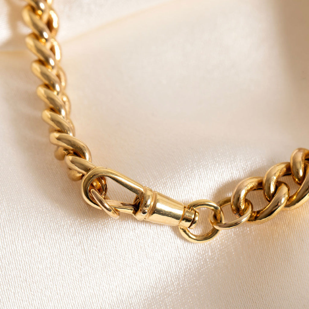 Albert T-Bar Curb Necklace | 9ct Gold - Necklace